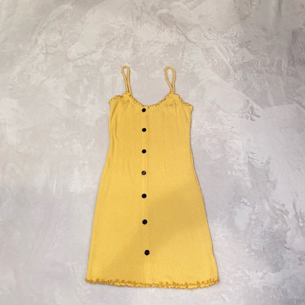 Kanji-Midi Yellow Dress